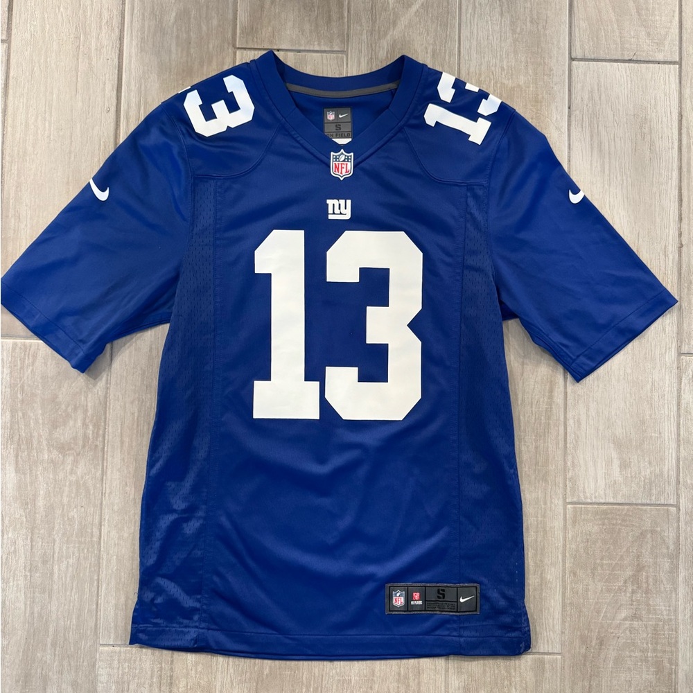 NFL Blue Football Jersey with Nike Logo, NY Giants, Odell Beckham Jr #13